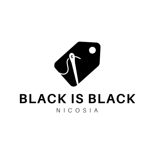 Black Minimalist Modern Cool Clothing Apparel Logo